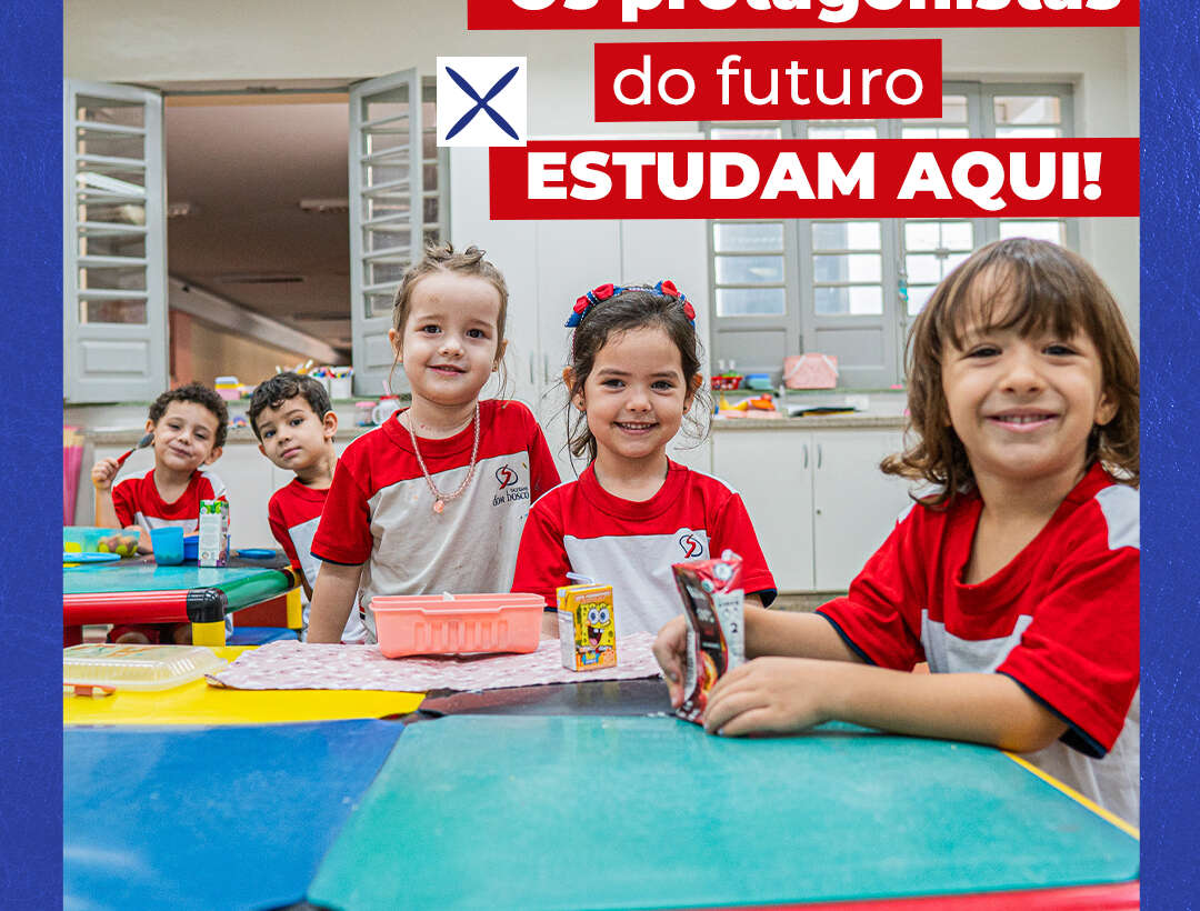 No Salesiano Dom Bosco acreditamos que os protagonistas do futuro estão em nossas salas de aula, desde a Educação Infantil até o Ensino Médio. Preparamos líderes para moldar o amanhã!